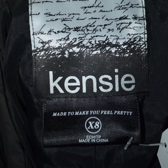 Sz XS Kensie Black Long Zipper Front Jacket Coat - Picture 6 of 6